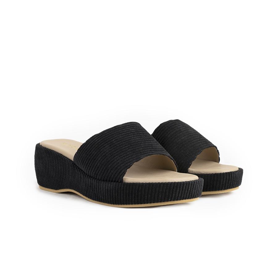 Corduroy Sandals Madre 35 Black