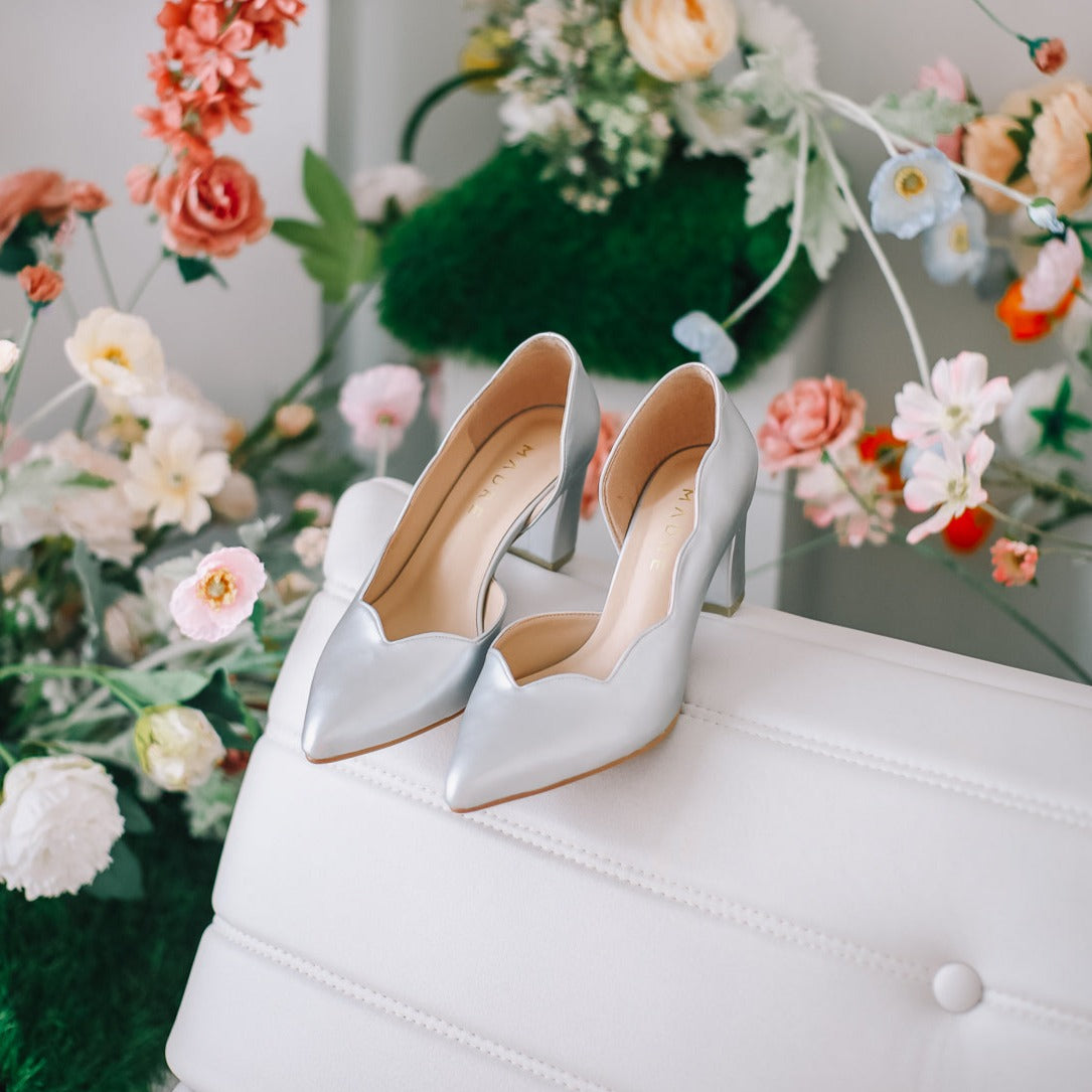 Lily Scallop Block Heel