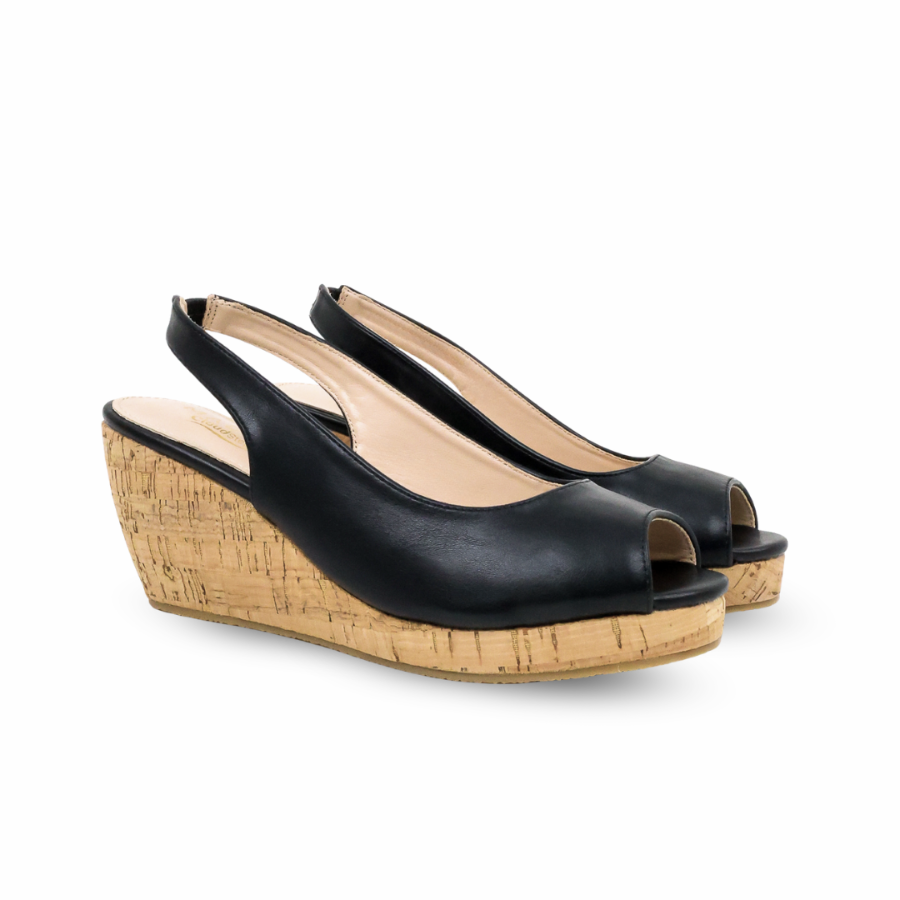 Layka Slingback Peep Toe Wedge