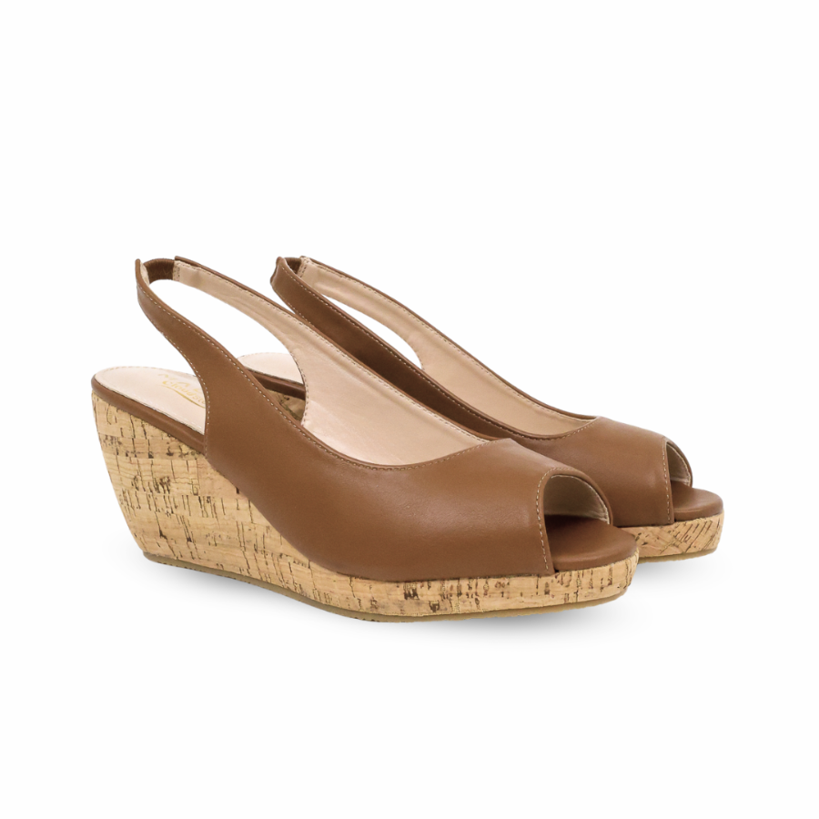 Layka Slingback Peep Toe Wedge