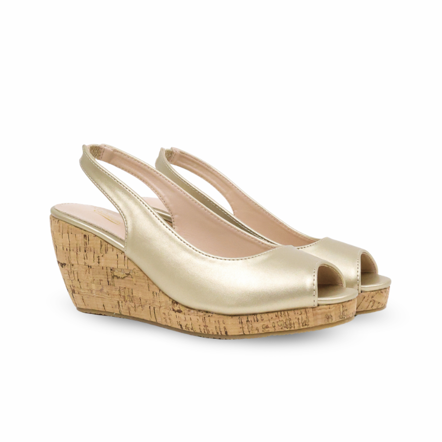 Layka Slingback Peep Toe Wedge
