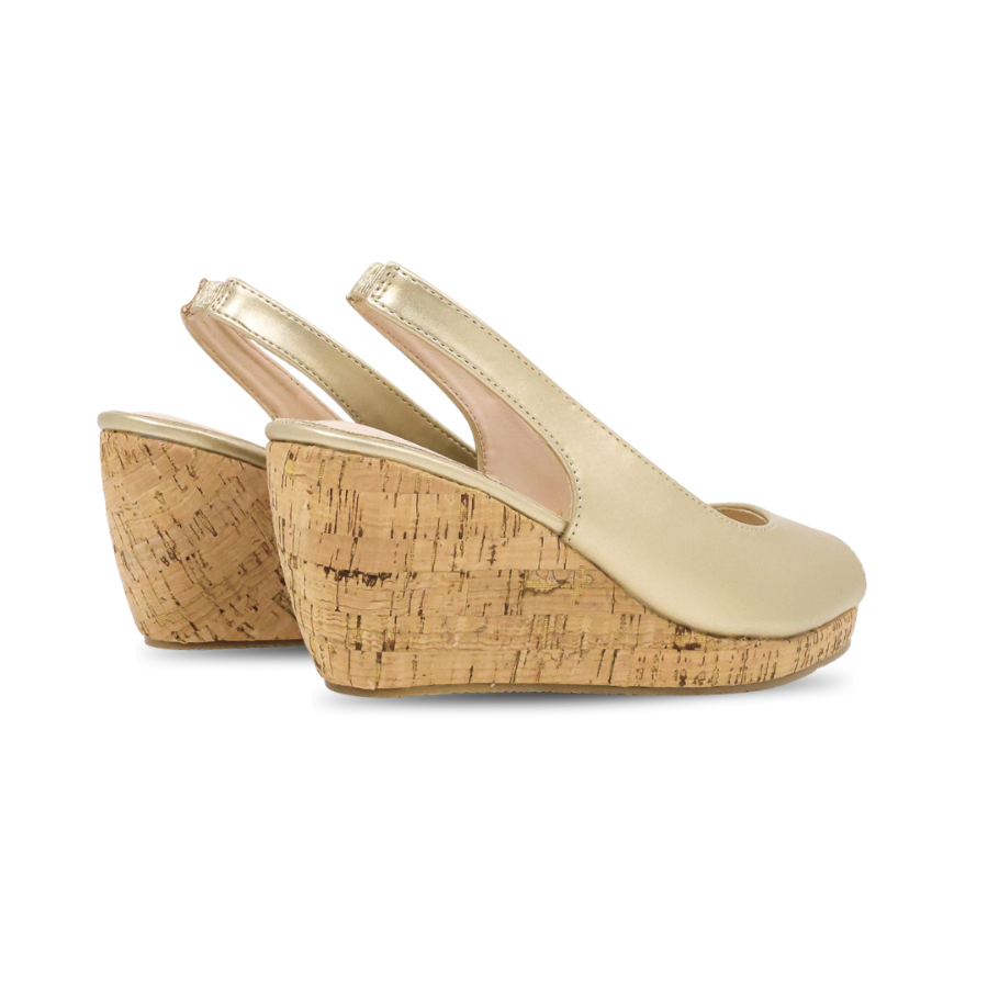 Layka Slingback Peep Toe Wedge
