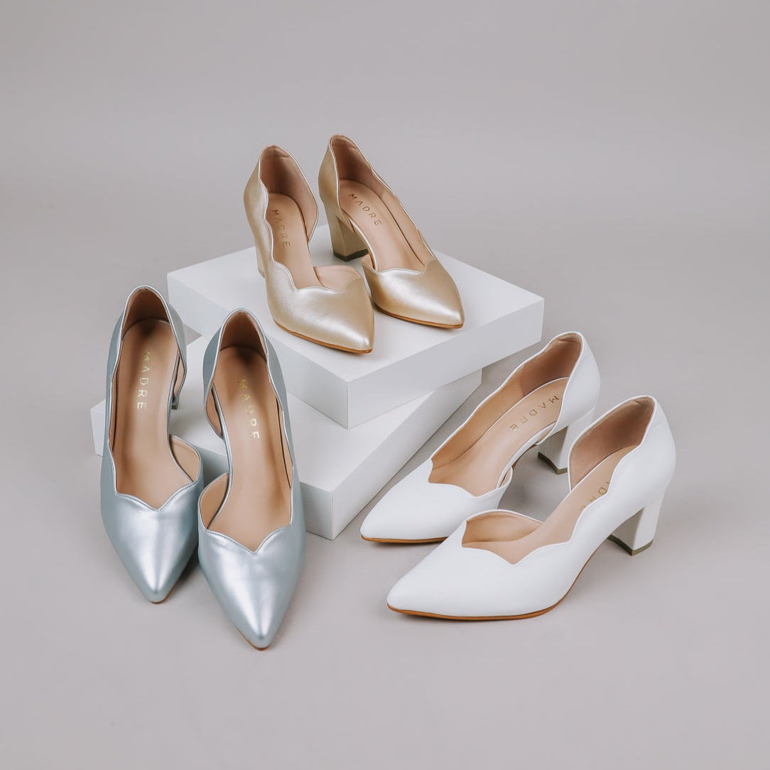 Lily Scallop Block Heel