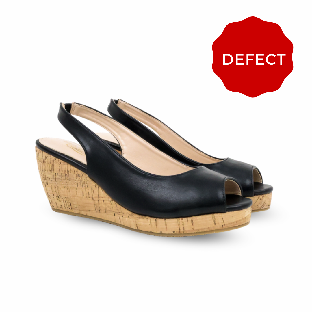 Defect Layka Slingback Peep Toe Wedge