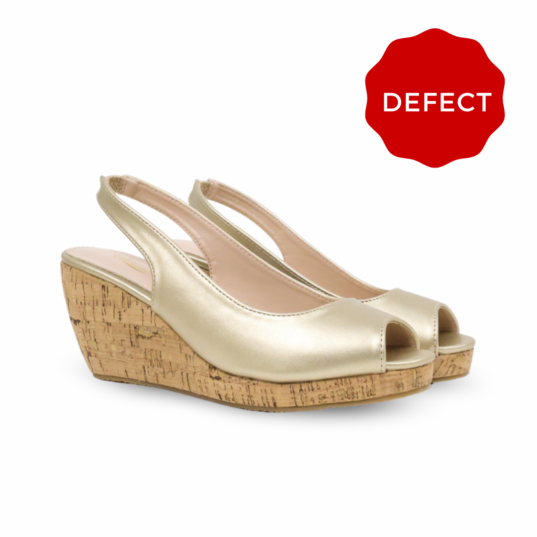 Defect Layka Slingback Peep Toe Wedge