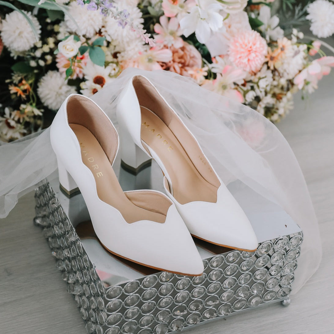 Lily Scallop Block Heel