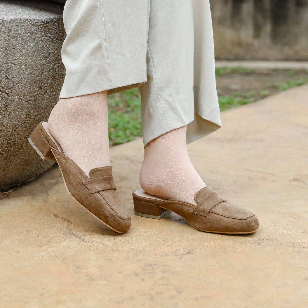 Nadine Suede Loafer Mules