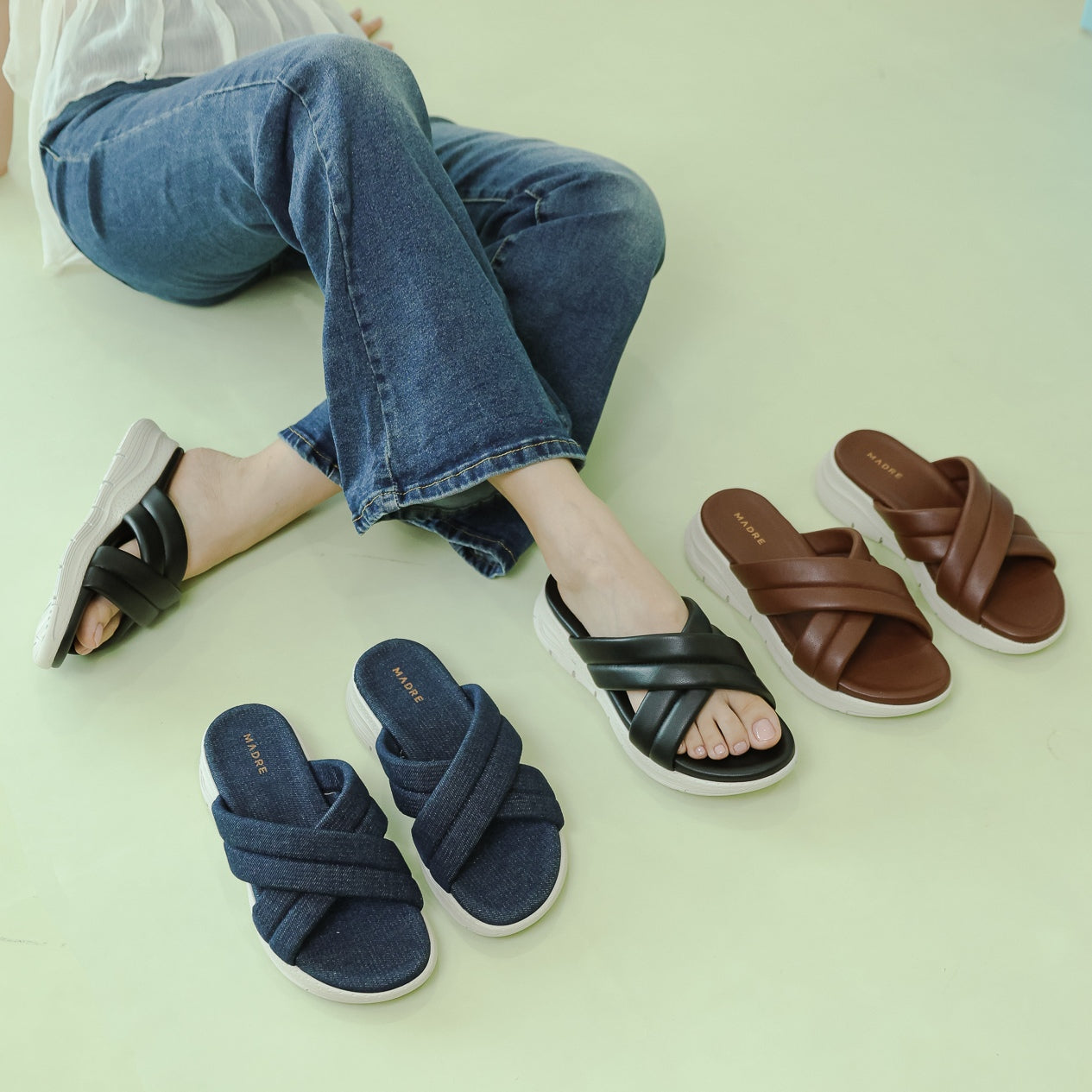 Rika Criss-Cross Cushion Sandal