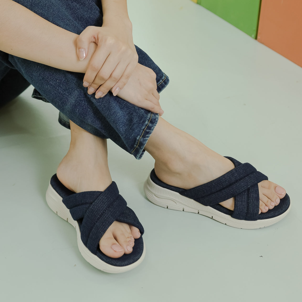 Rika Criss-Cross Cushion Sandal