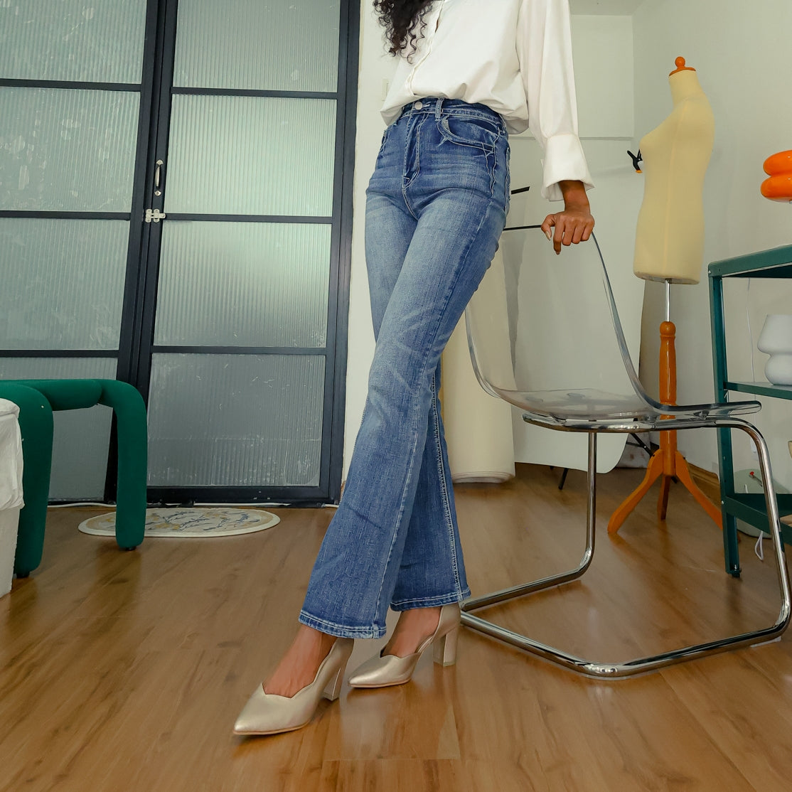 Lily Scallop Block Heel