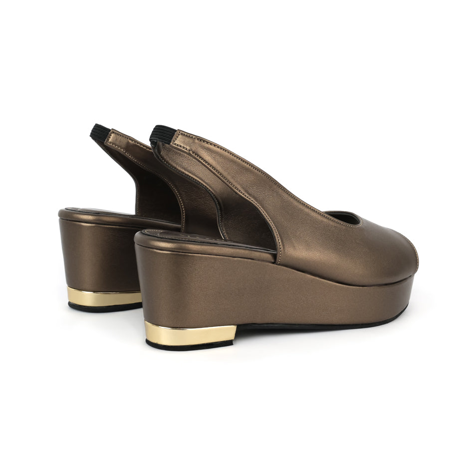 Defect Dhea Slingback Peep Toe Wedge