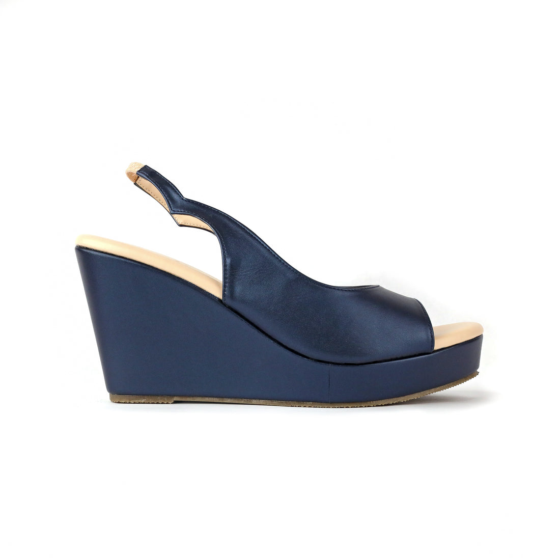 Elina Peep Toe Slingback Wedge