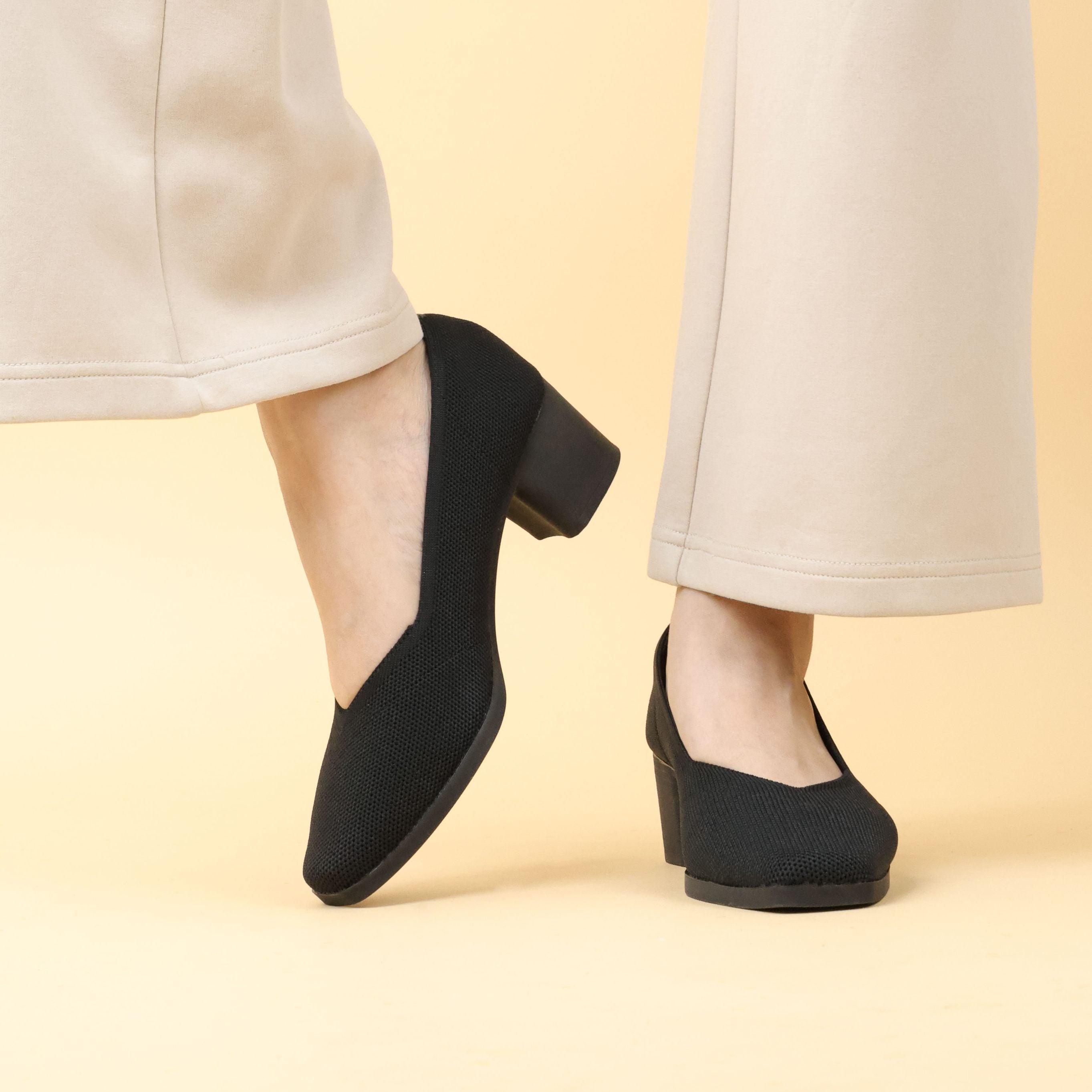 Emma Knit Block Heel