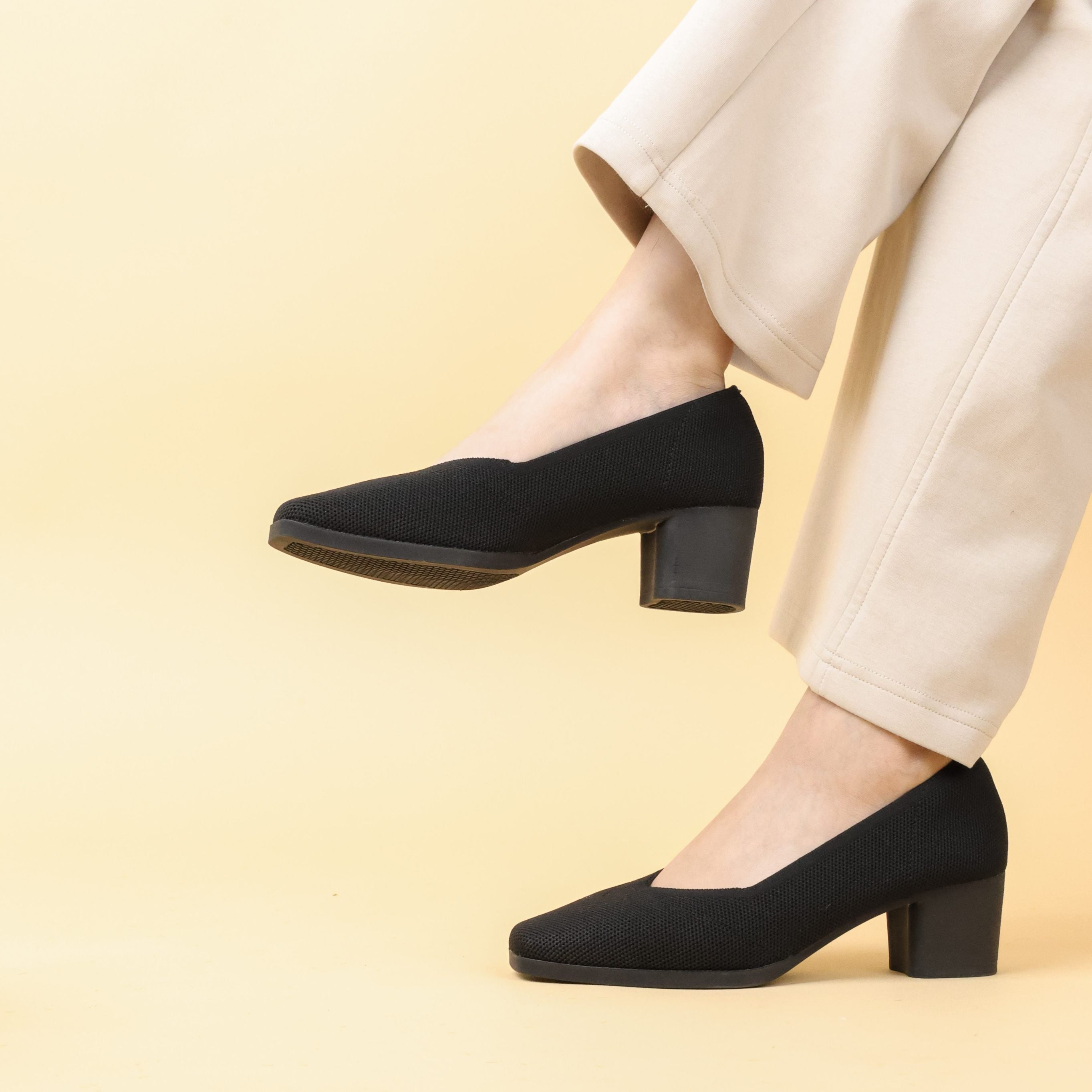 Emma Knit Block Heel