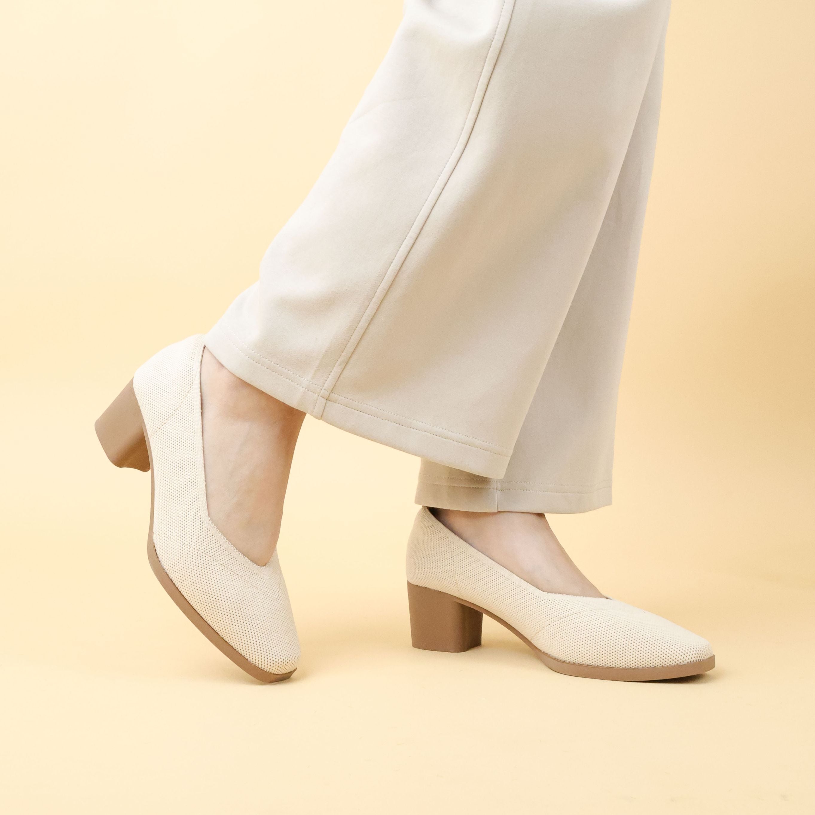 Emma Knit Block Heel