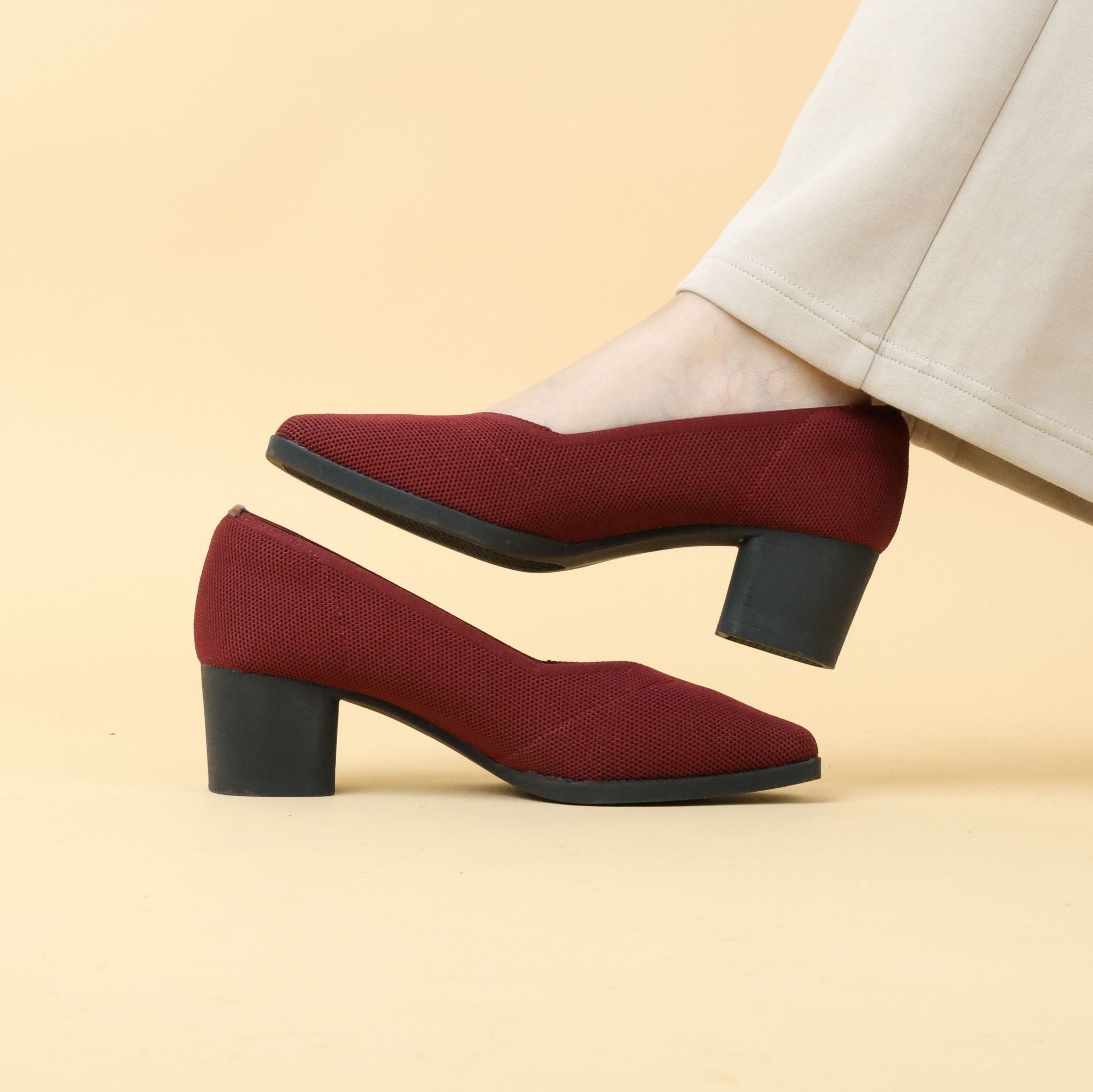 Emma Knit Block Heel