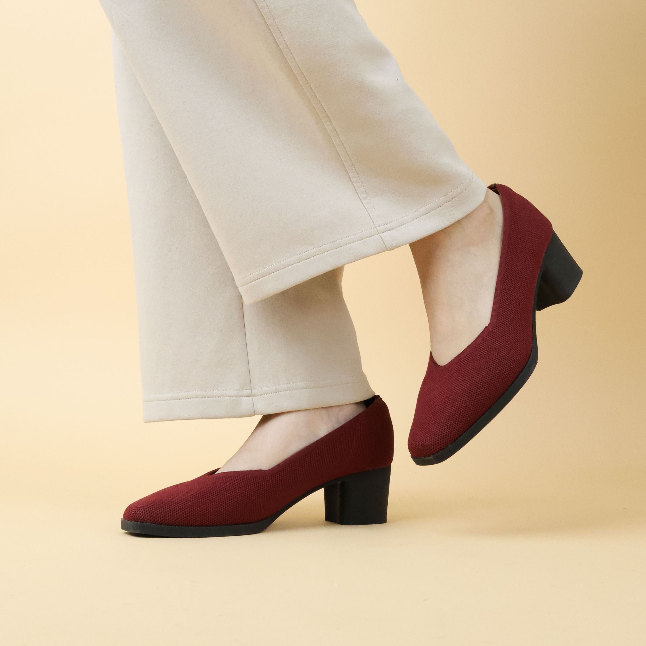 Emma Knit Block Heel