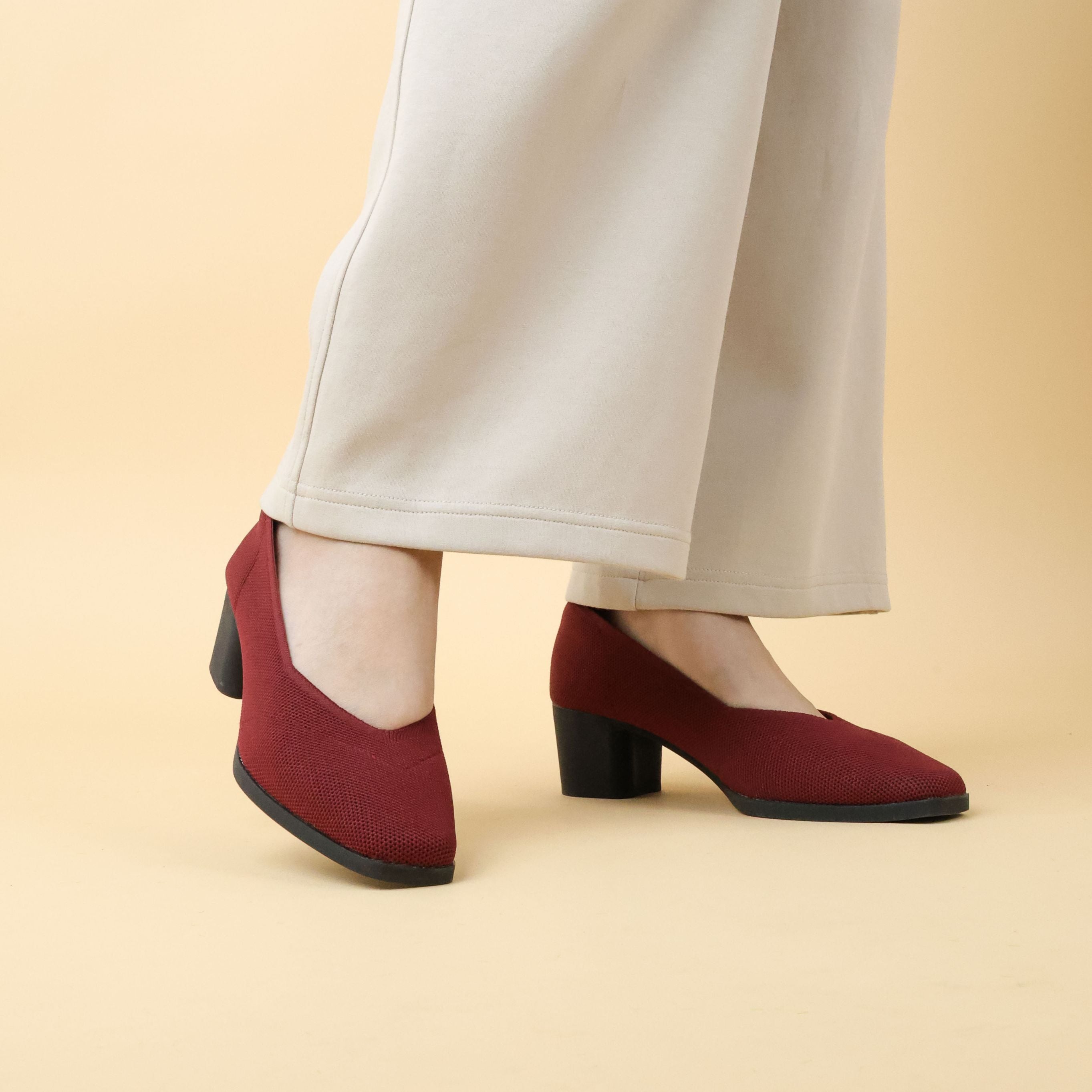 Emma Knit Block Heel