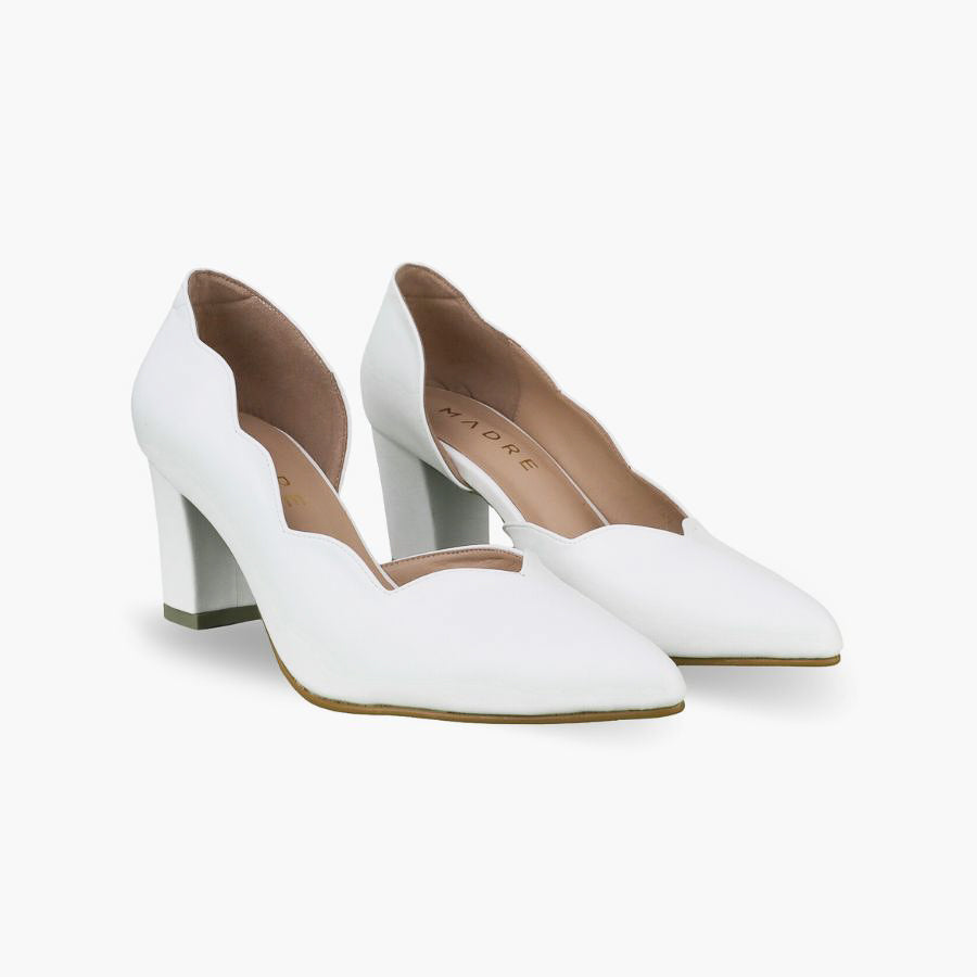 Lily Scallop Block Heel