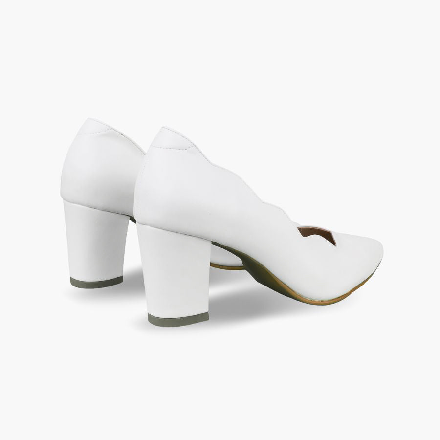 Lily Scallop Block Heel