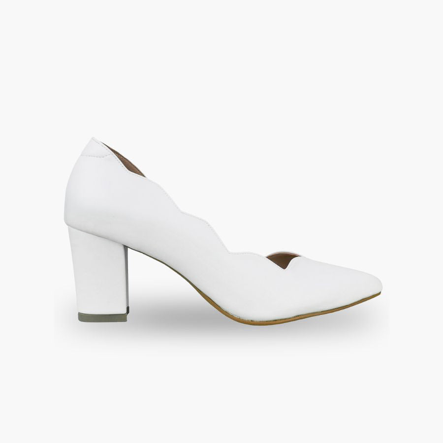 Lily Scallop Block Heel
