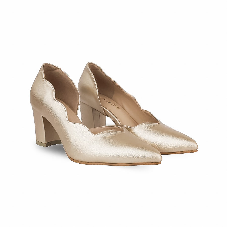 Lily Scallop Block Heel