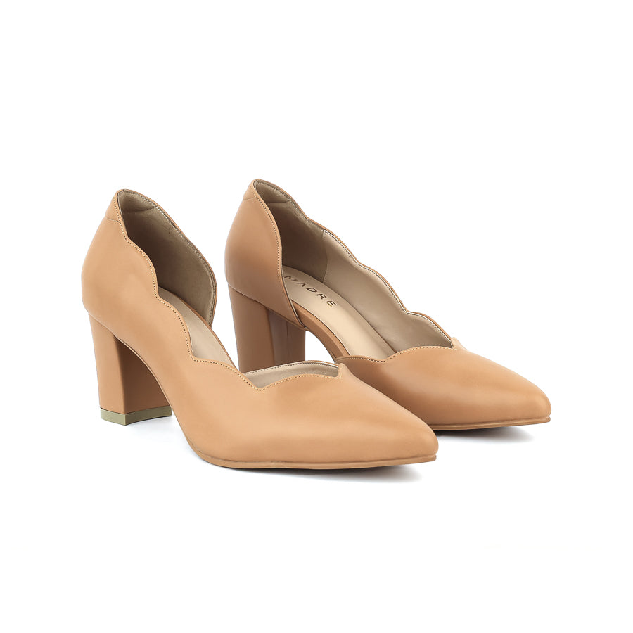 Lily Scallop Block Heel