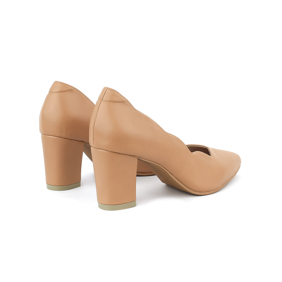 Lily Scallop Block Heel