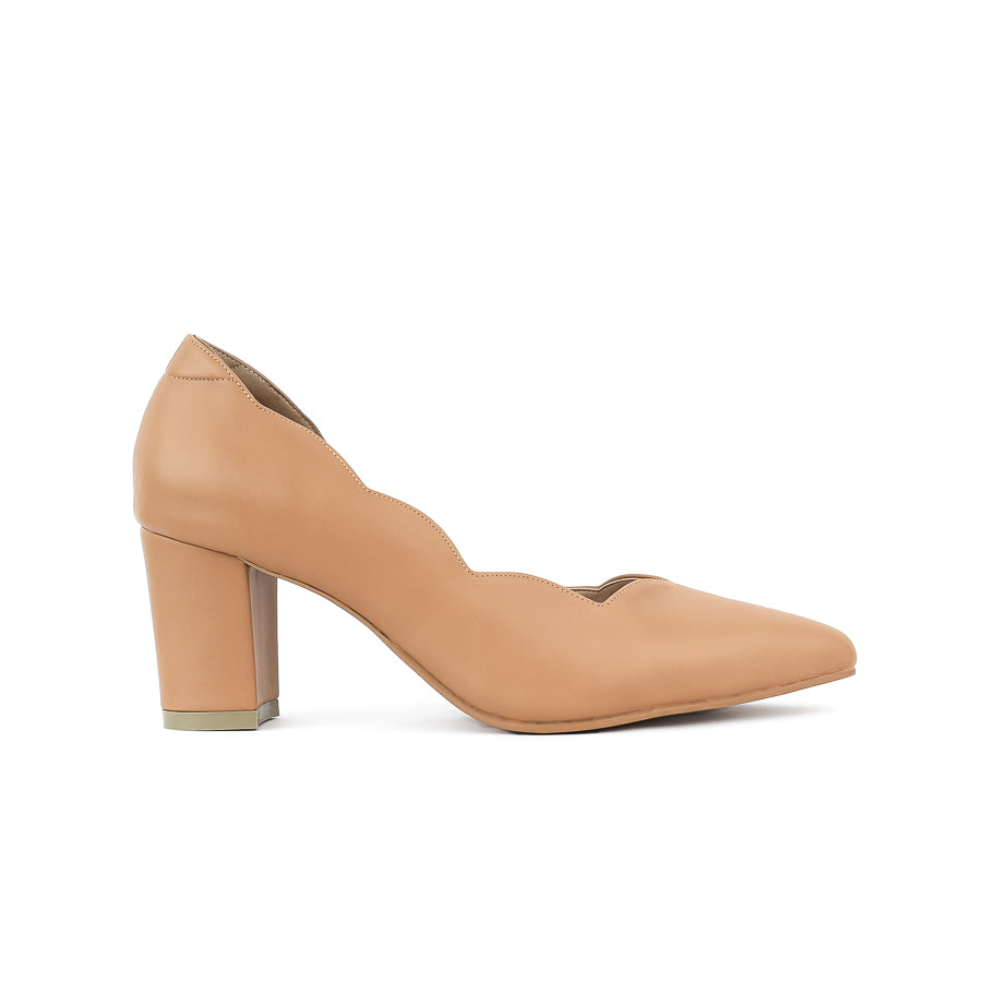 Lily Scallop Block Heel