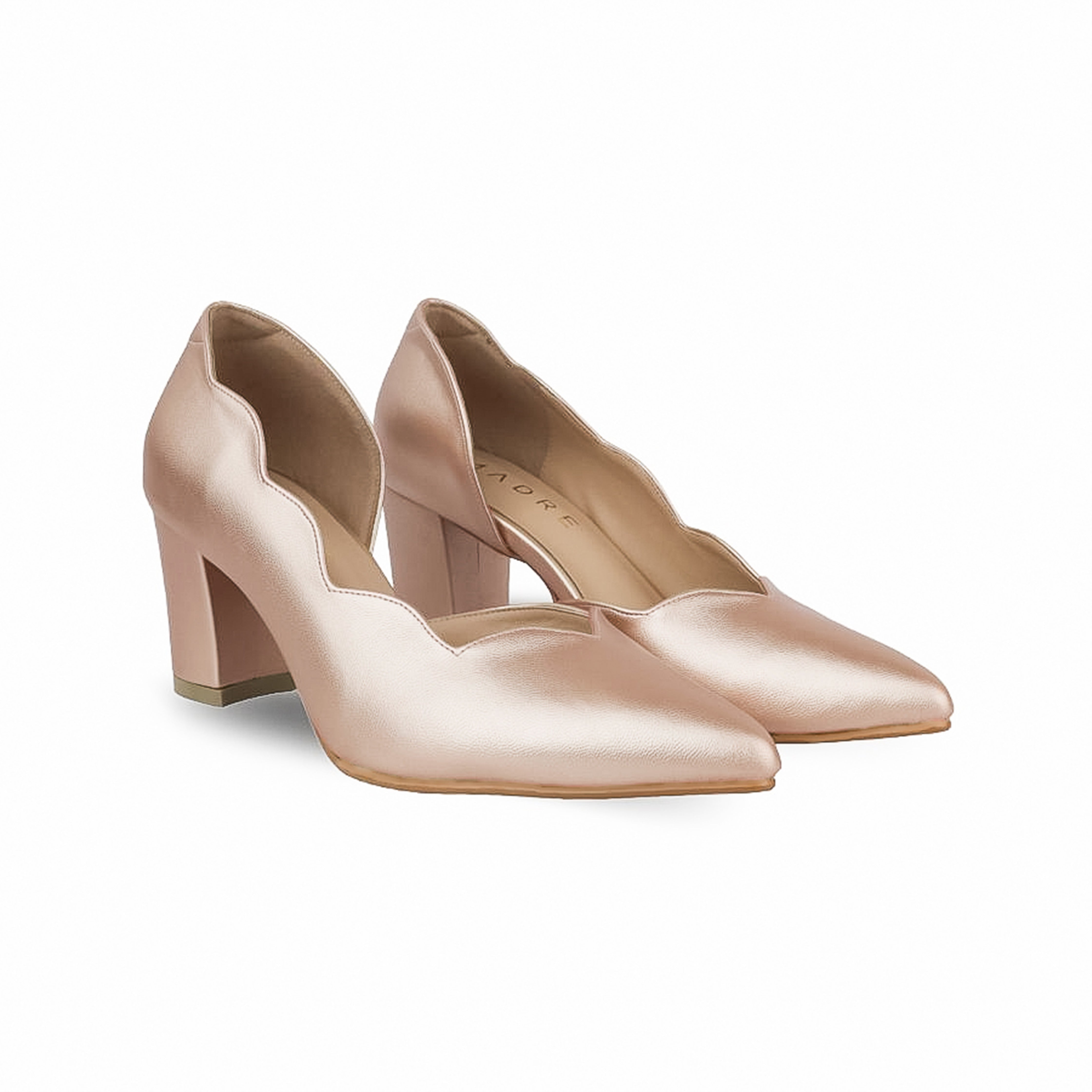 Lily Scallop Block Heel