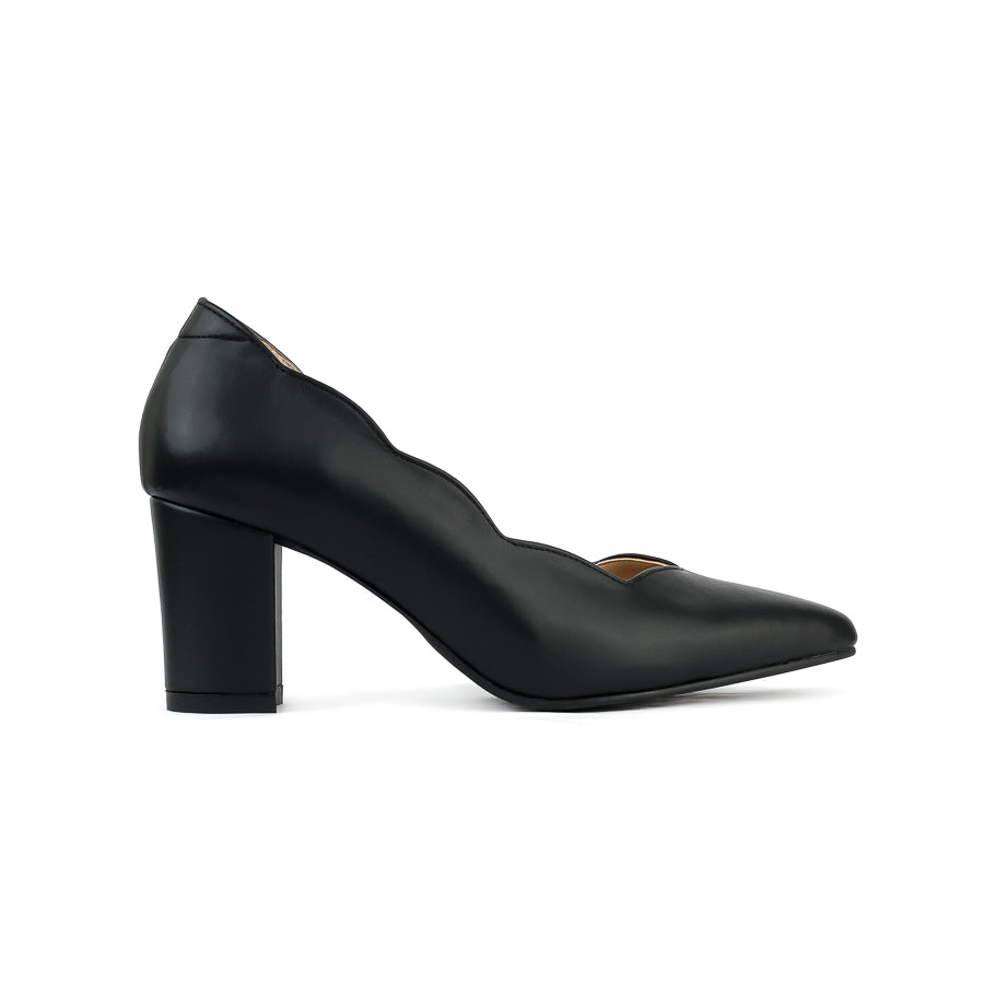 Lily Scallop Block Heel