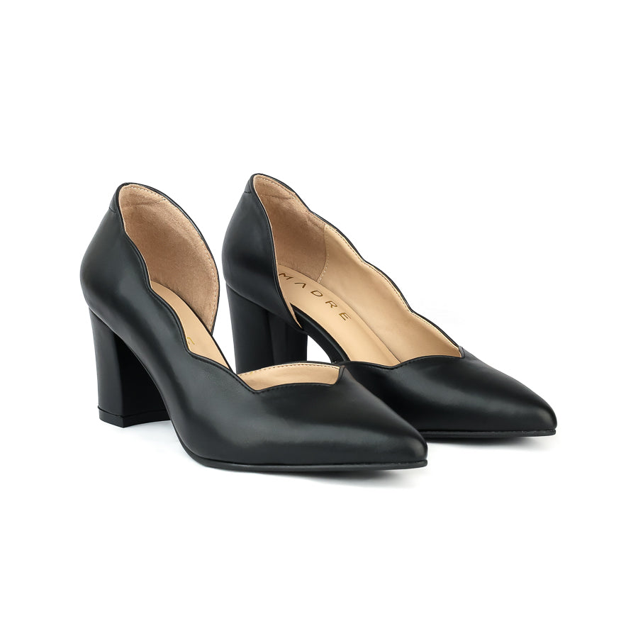Lily Scallop Block Heel