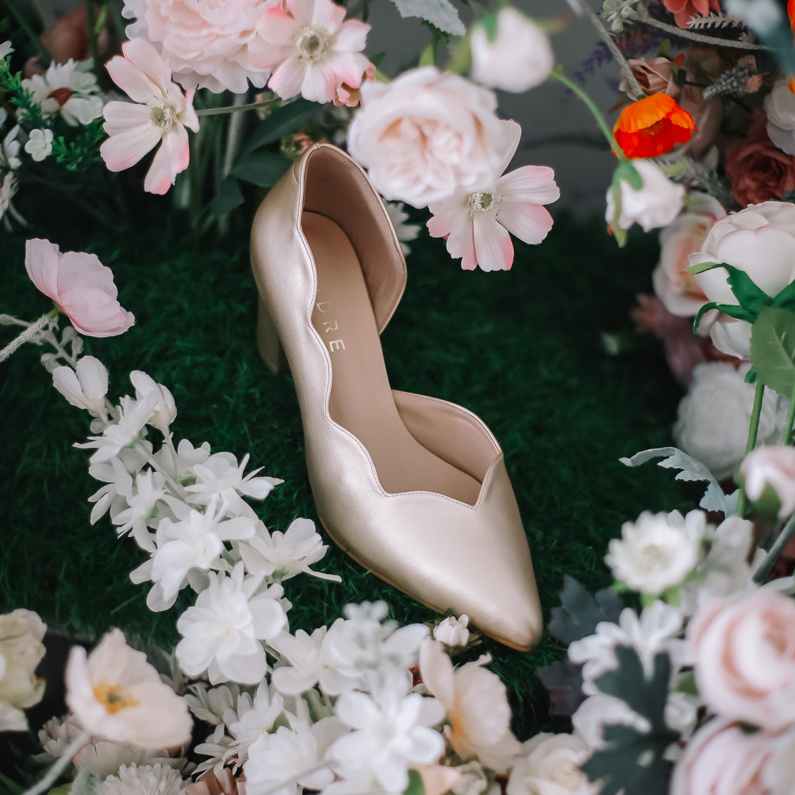 Lily Scallop Block Heel