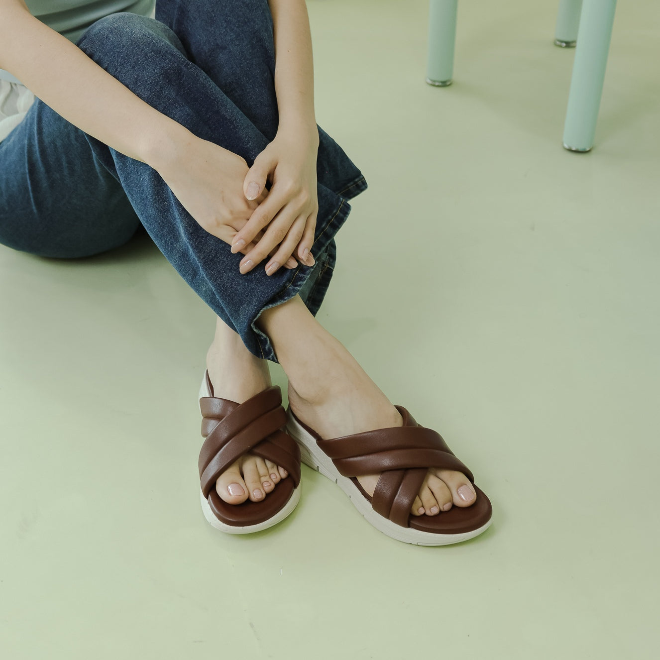 Rika Criss-Cross Cushion Sandal