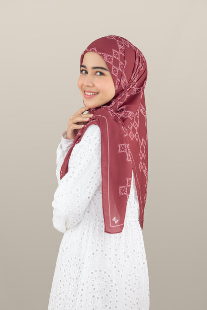 Sofea Square Hijab - Rosewood