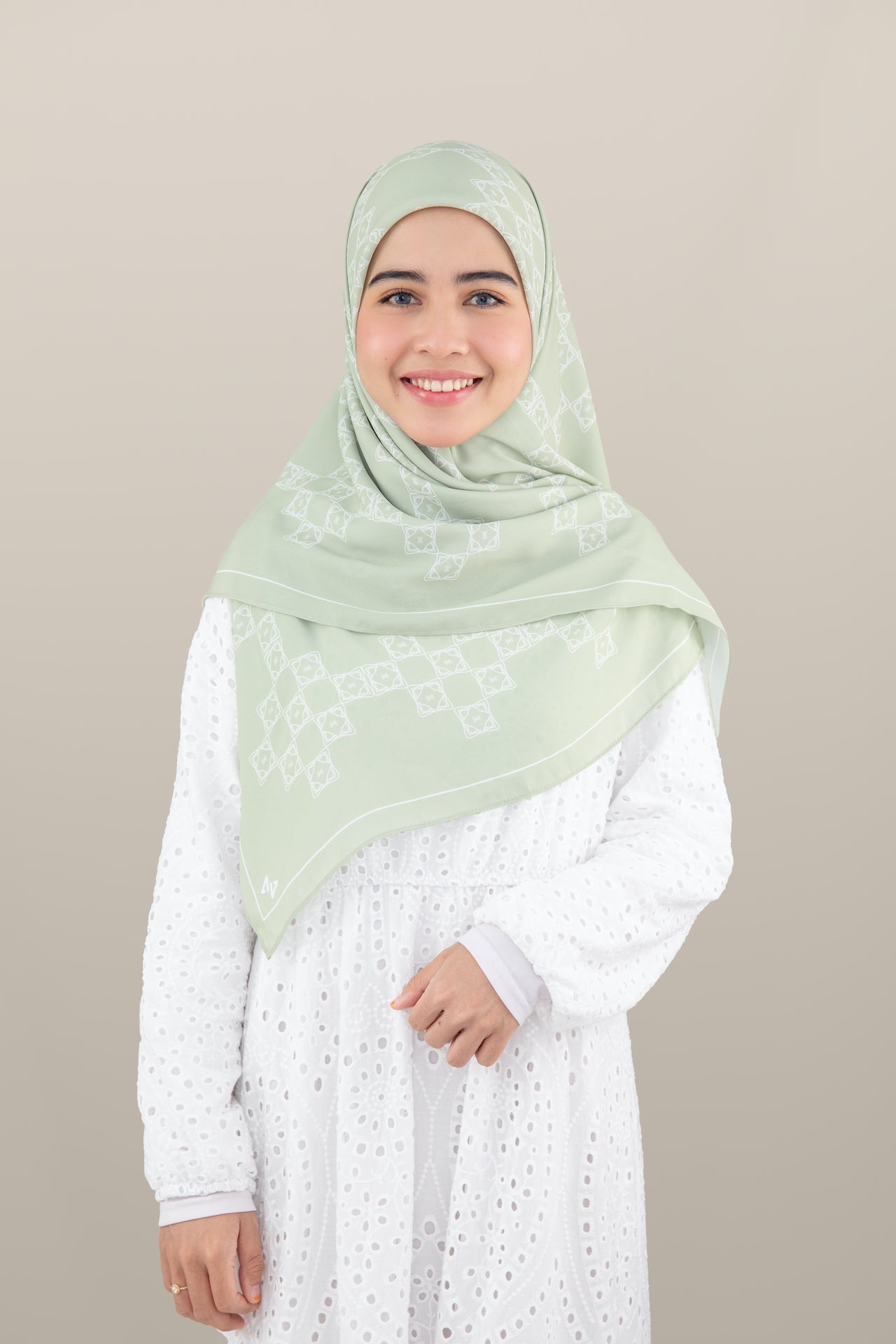 Sofea Square Hijab - Pistachio