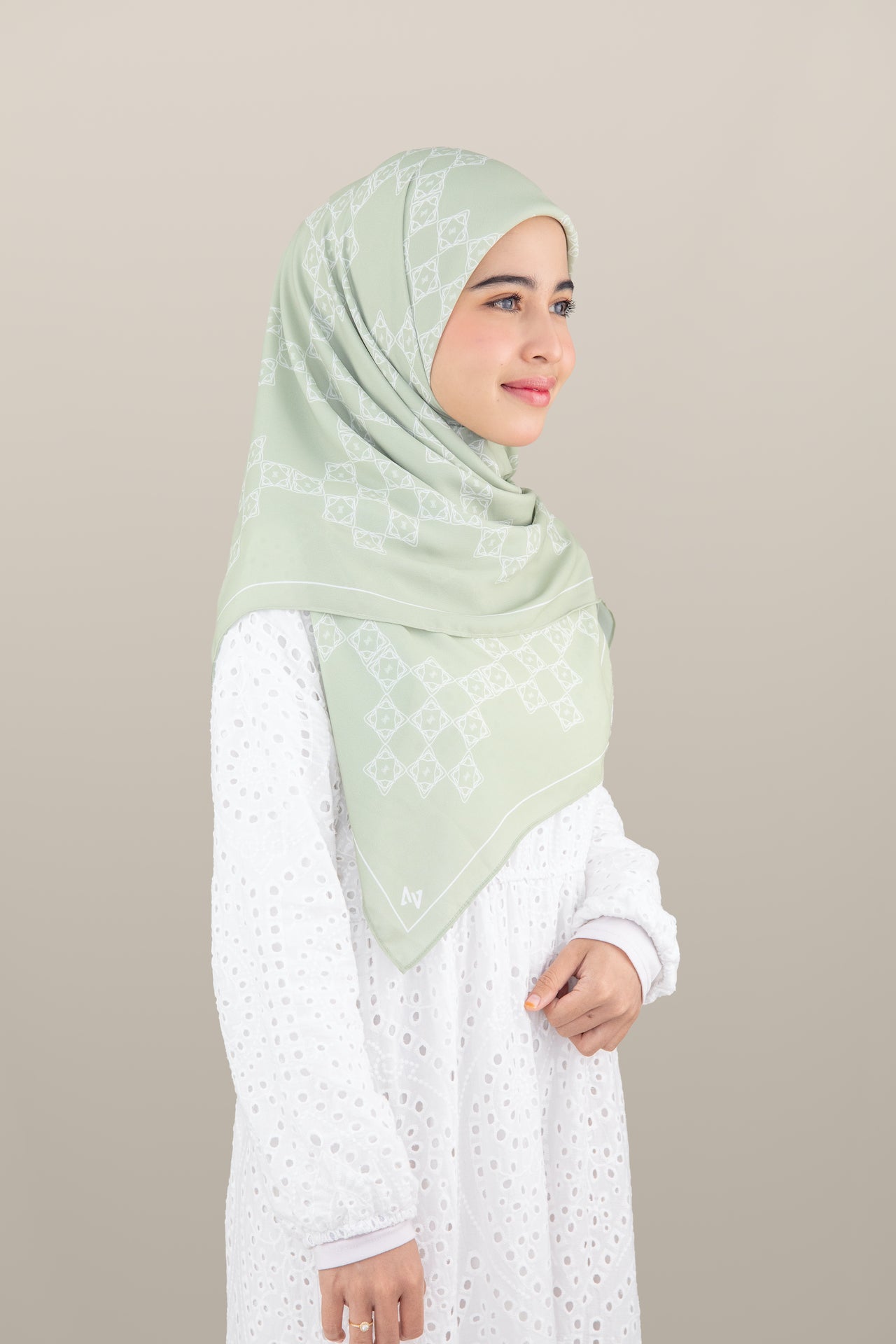 Sofea Square Hijab - Pistachio